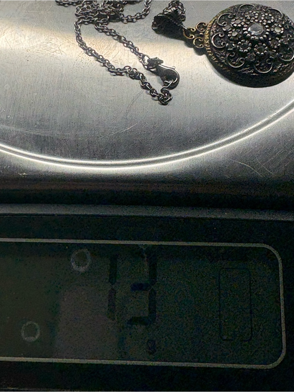 750 white gold Chain with antique Pendant. - Picture 8 of 8
